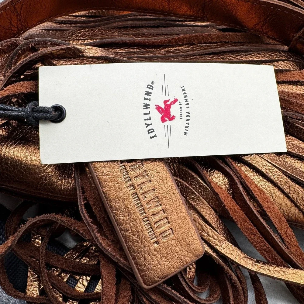 Idyllwind Womens Camarillo Metallic Fringe Suede Crossbody Bag Western Rodeo NEW - Picture 11 of 14
